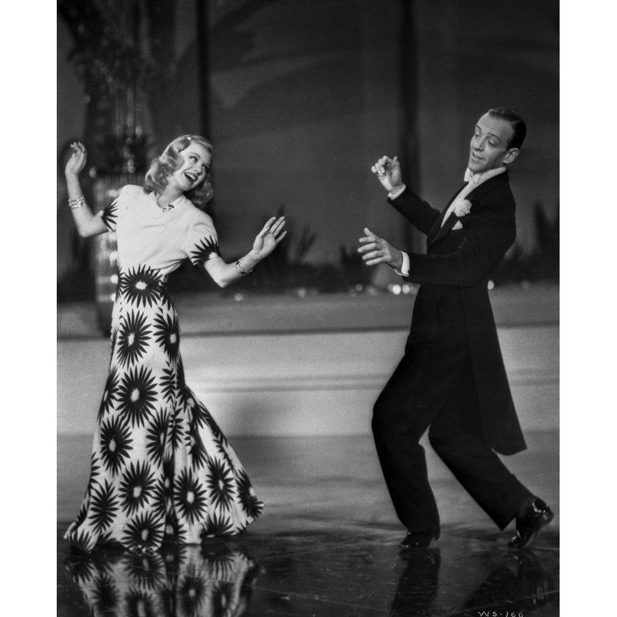 Fred Astaire and Ginger Rogers Ballroom Dancing and smiling to Each Other Photo Print Image 1