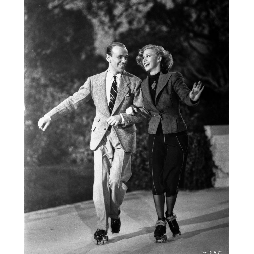 Fred Astaire and Ginger Rogers Running in Suit and Blazer Photo Print Image 1