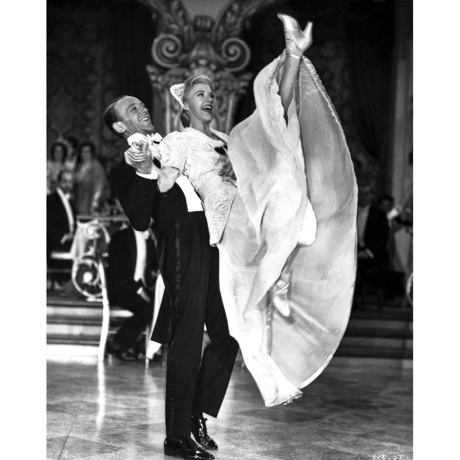 Fred Astaire and Ginger Rogers Dancing in Black Tuxedo and White Dress Photo Print Image 1