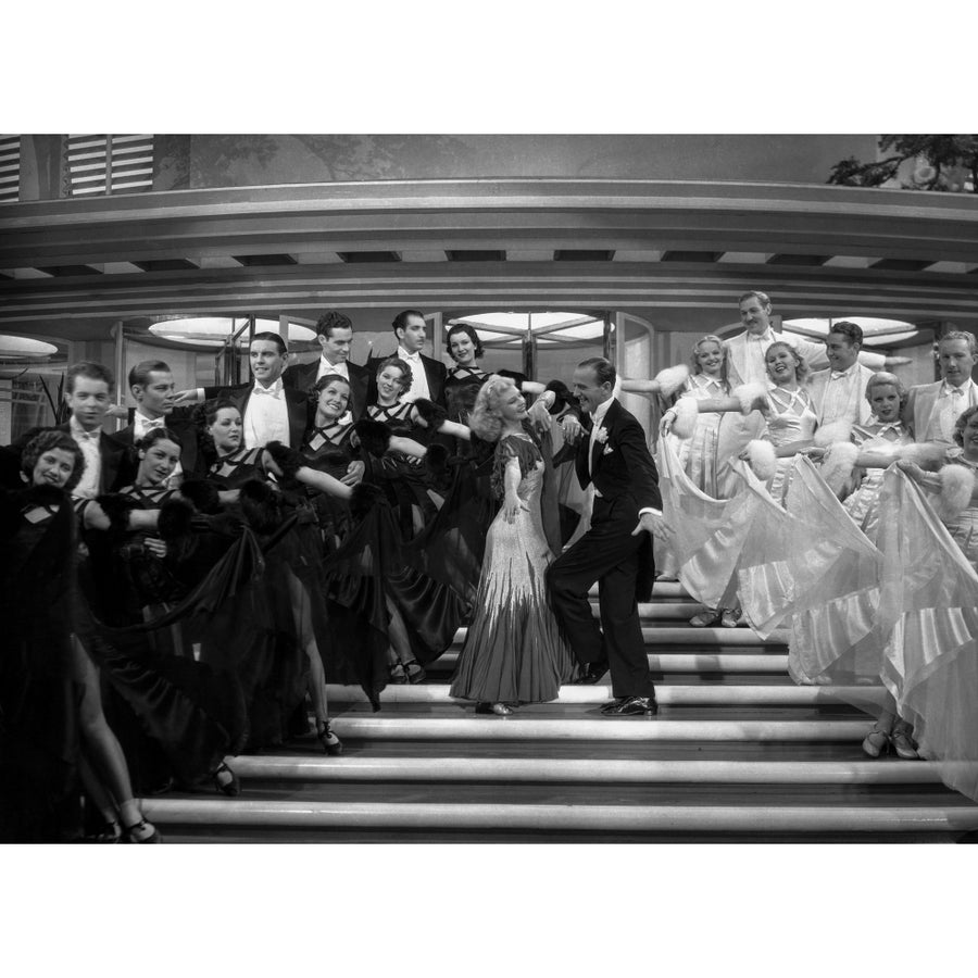 Fred Astaire and Ginger Rogers Dancing on Stairs Photo Print Image 1