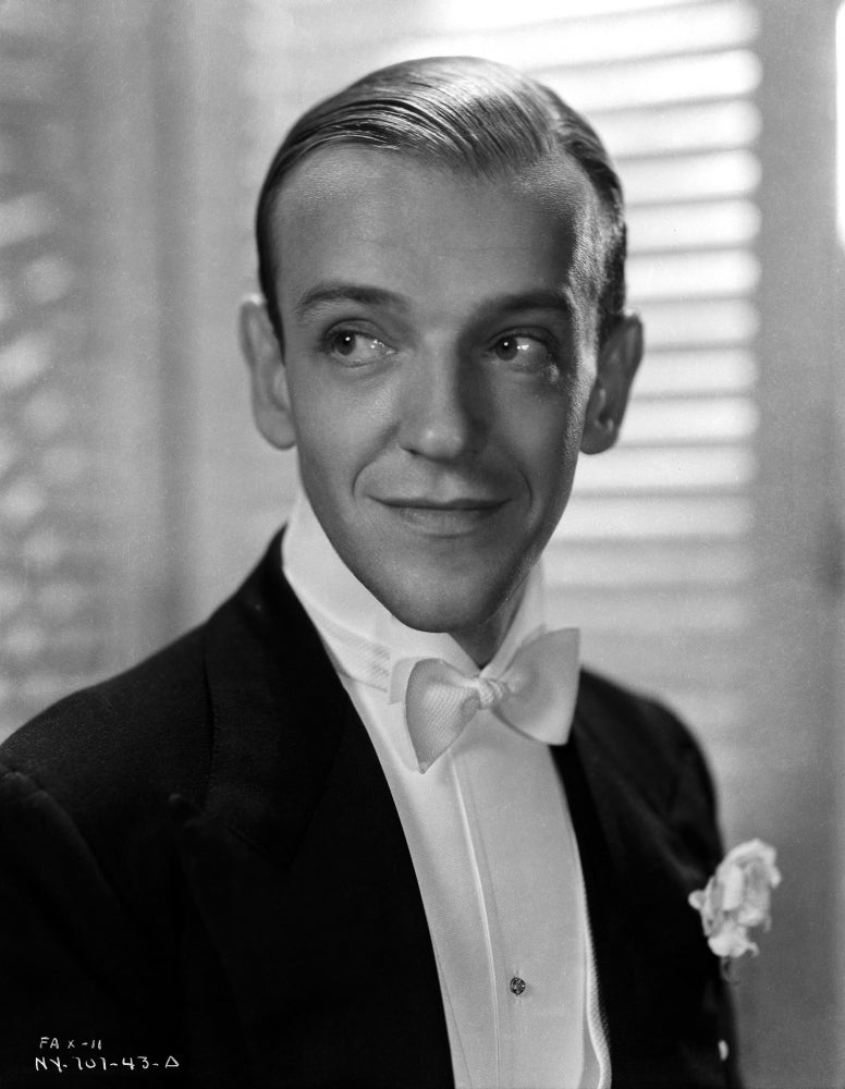 Fred Astaire in Suit and White Bow Tie in Black and White Photo Print Image 1