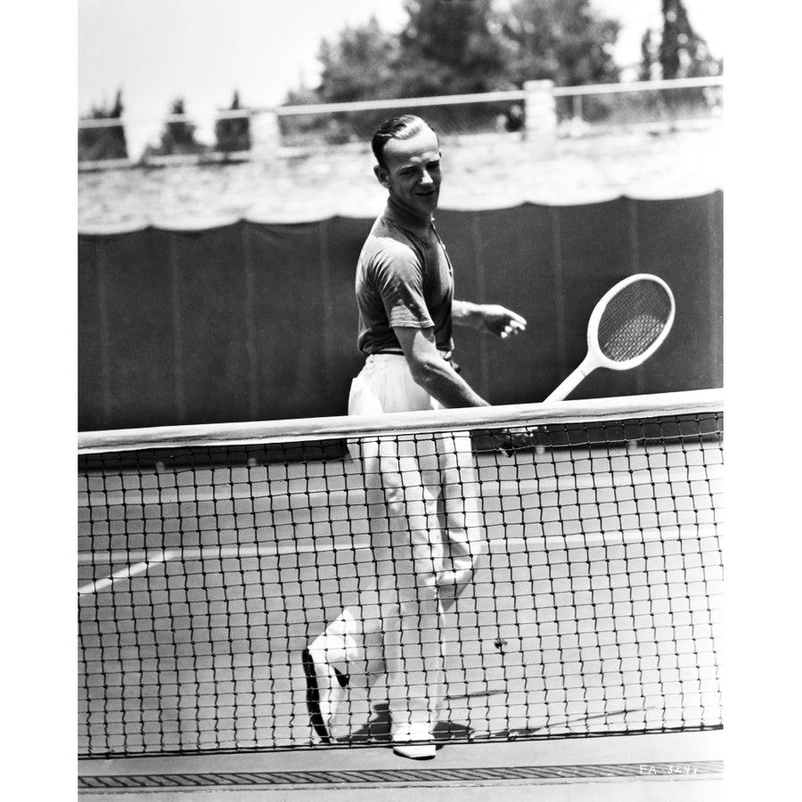 Fred Astaire Playing Tennis in Black and White Portrait Photo Print Image 1