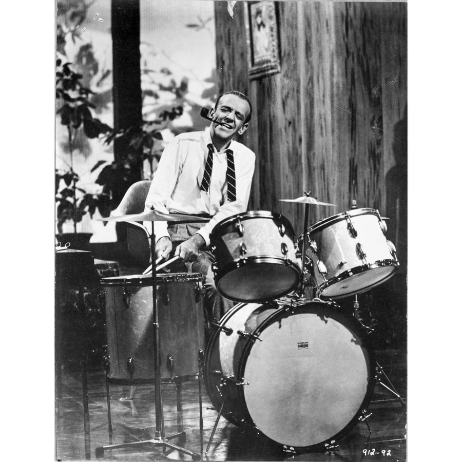 Film still of Fred Astaire playing drums Photo Print Image 1