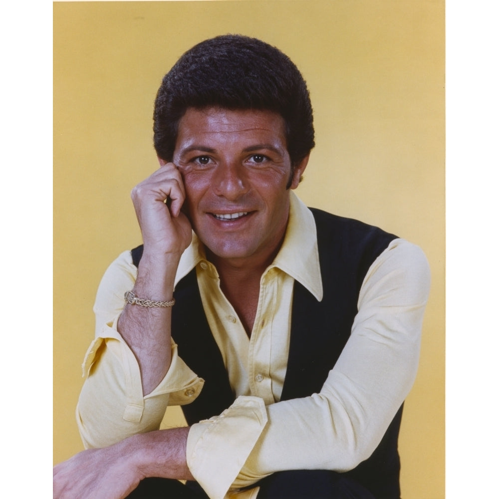 Frankie Avalon in Yellow Shirt and Black Vest Photo Print Image 1