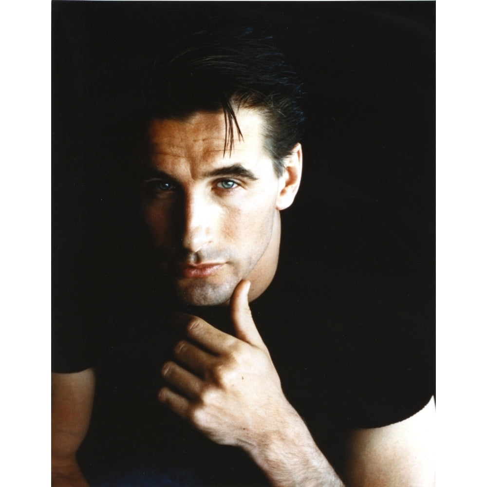 William Baldwin in Black T-shirt with Black Background Photo Print Image 1