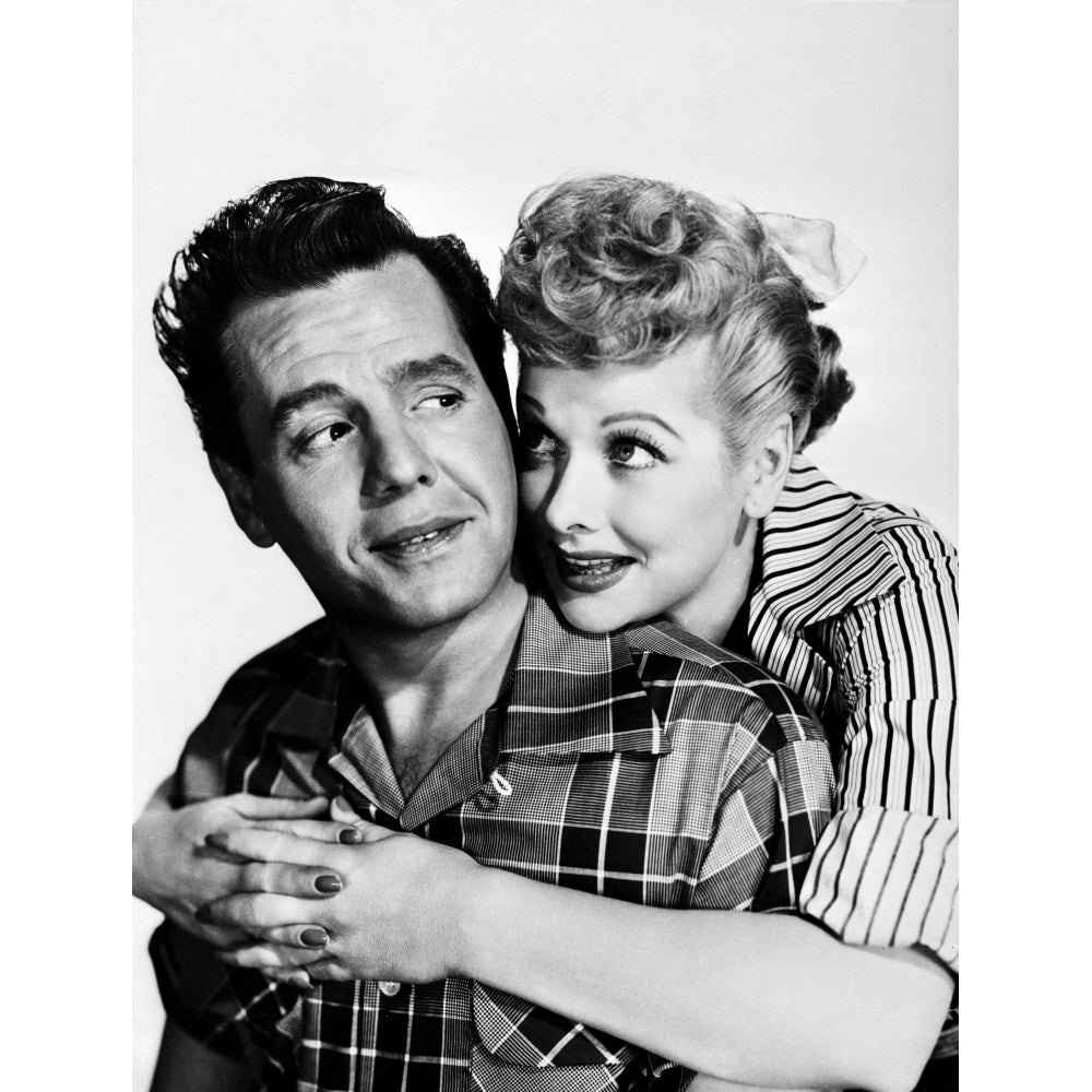 Lucille Ball hugging in Stripes Photo Print Image 1