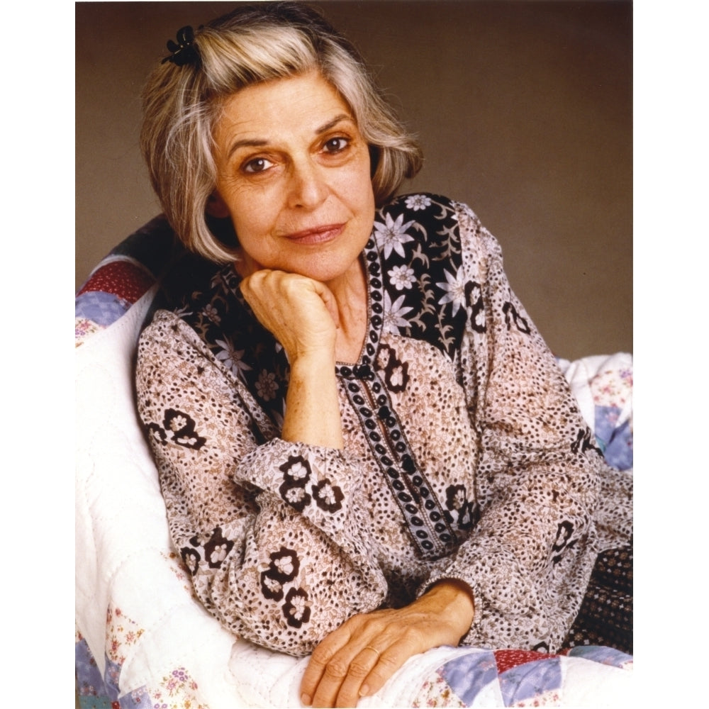 Anne Bancroft Pose in Floral Dress sitting on Chair Photo Print Image 1