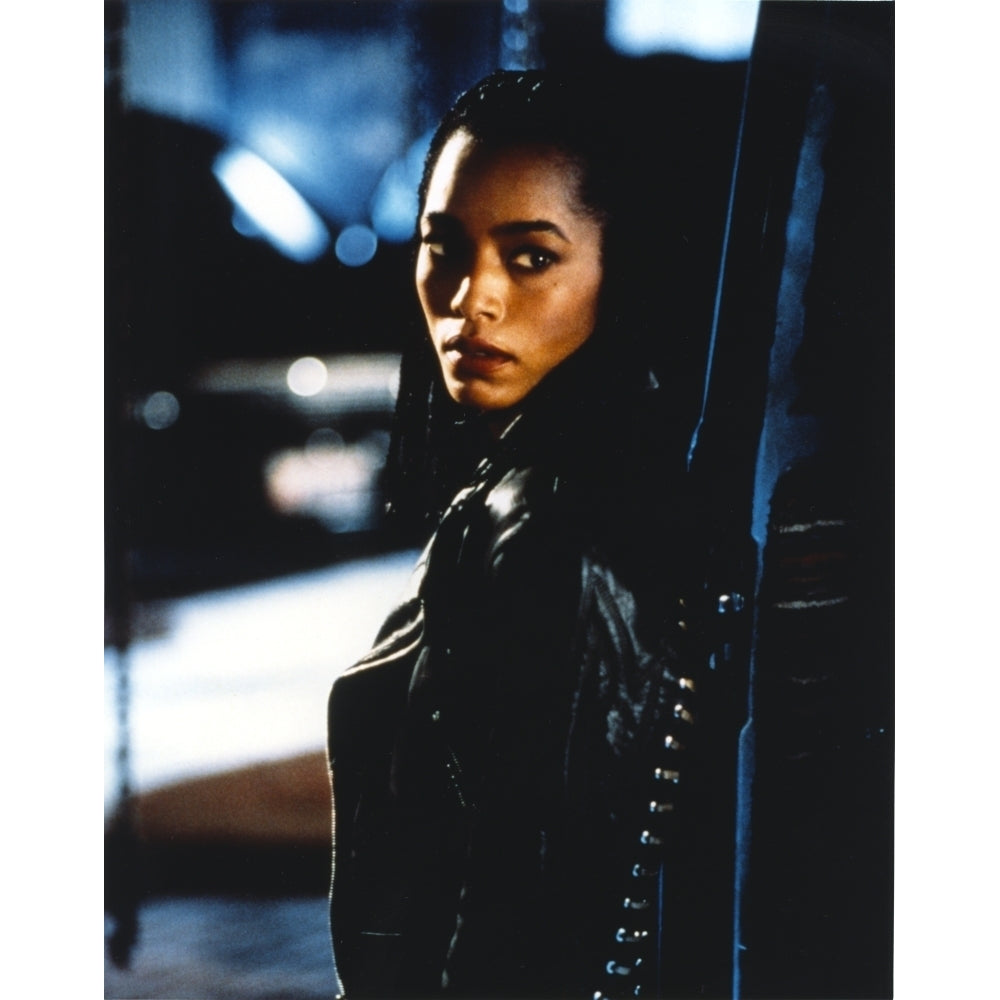 Angela Bassett Posed in Leather Jacket Photo Print Image 1