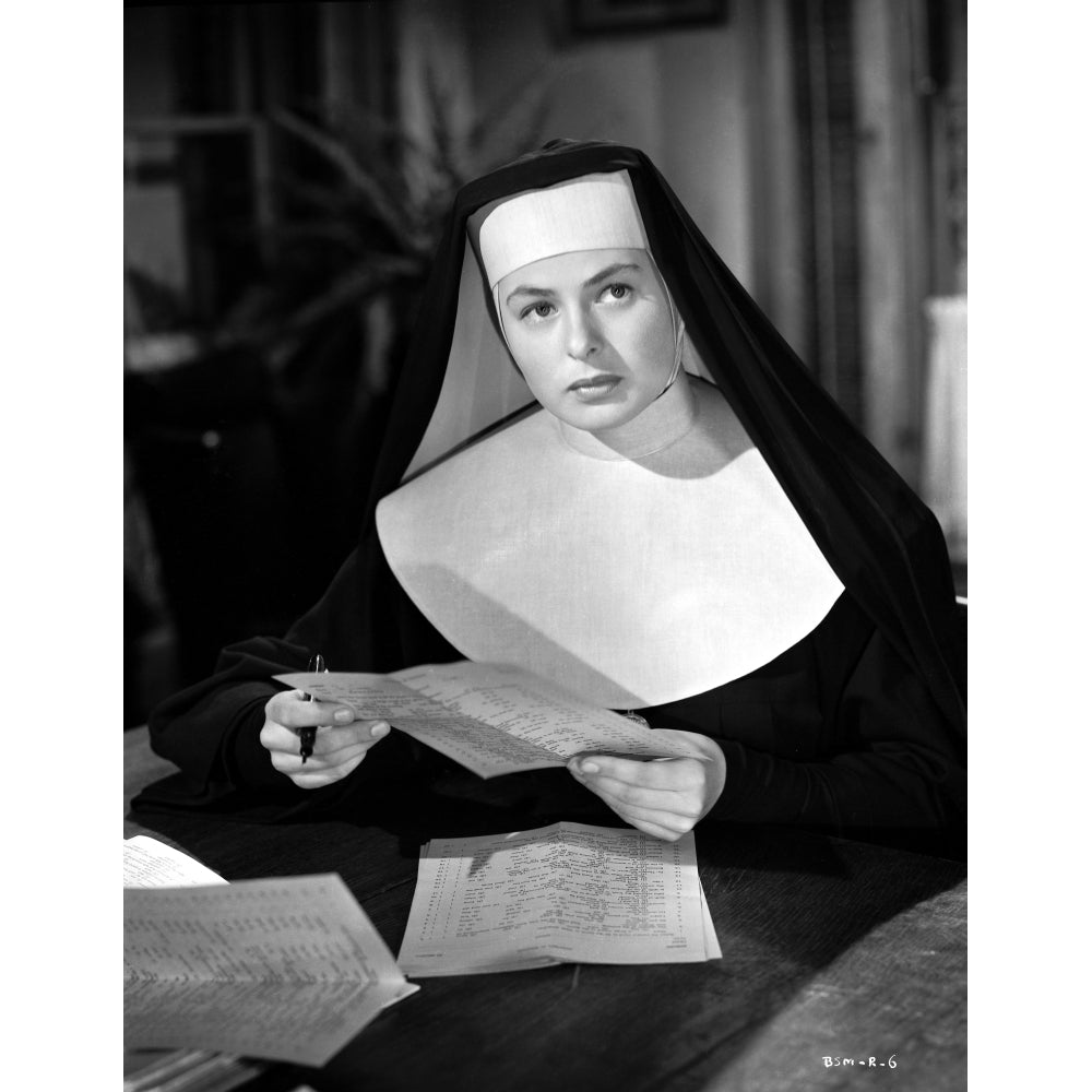 Ingrid Bergman Reading in a Nun Attire Photo Print Image 1