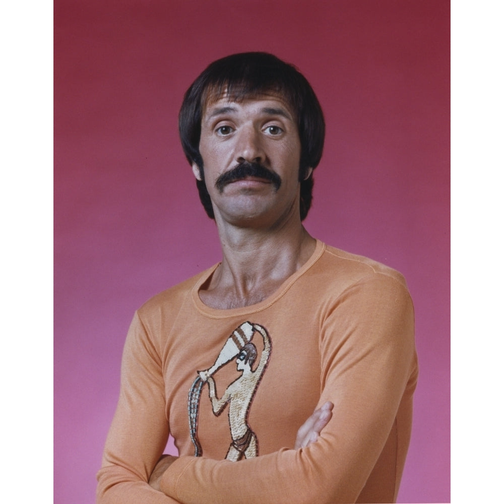 Sonny Bono Posed in Orange Long Sleeve Shirt Photo Print Image 1