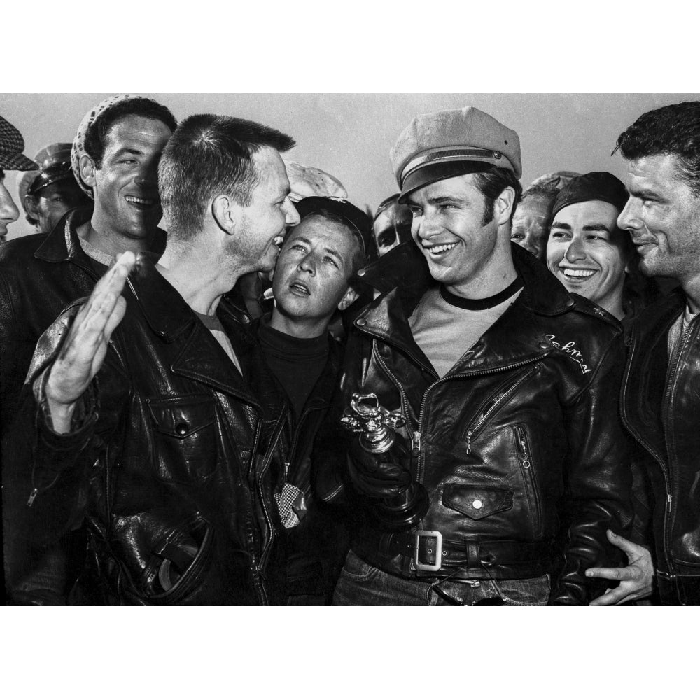 Marlon Brando in The Wild One Gang Scene Photo Print Image 1