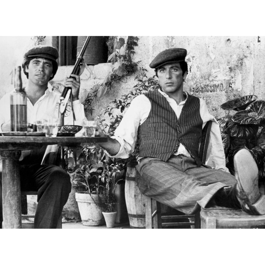 Marlon Brando Seated with a Man Holding a Gun Photo Print Image 1