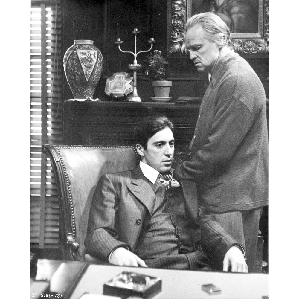 Marlon Brando and Al Pacino in The Godfather Photo Print Image 1