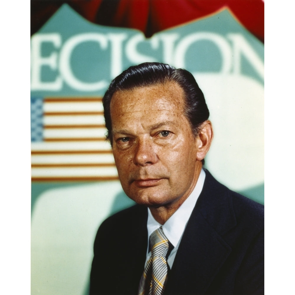 David Brinkley Portrait in Black Coat Photo Print Image 1