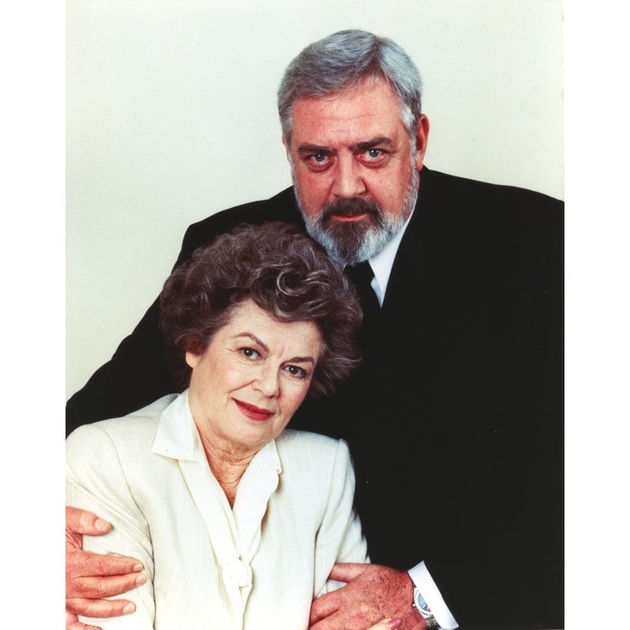 Raymond Burr White Background Couple Portrait in Formal Outfit Photo Print Image 1