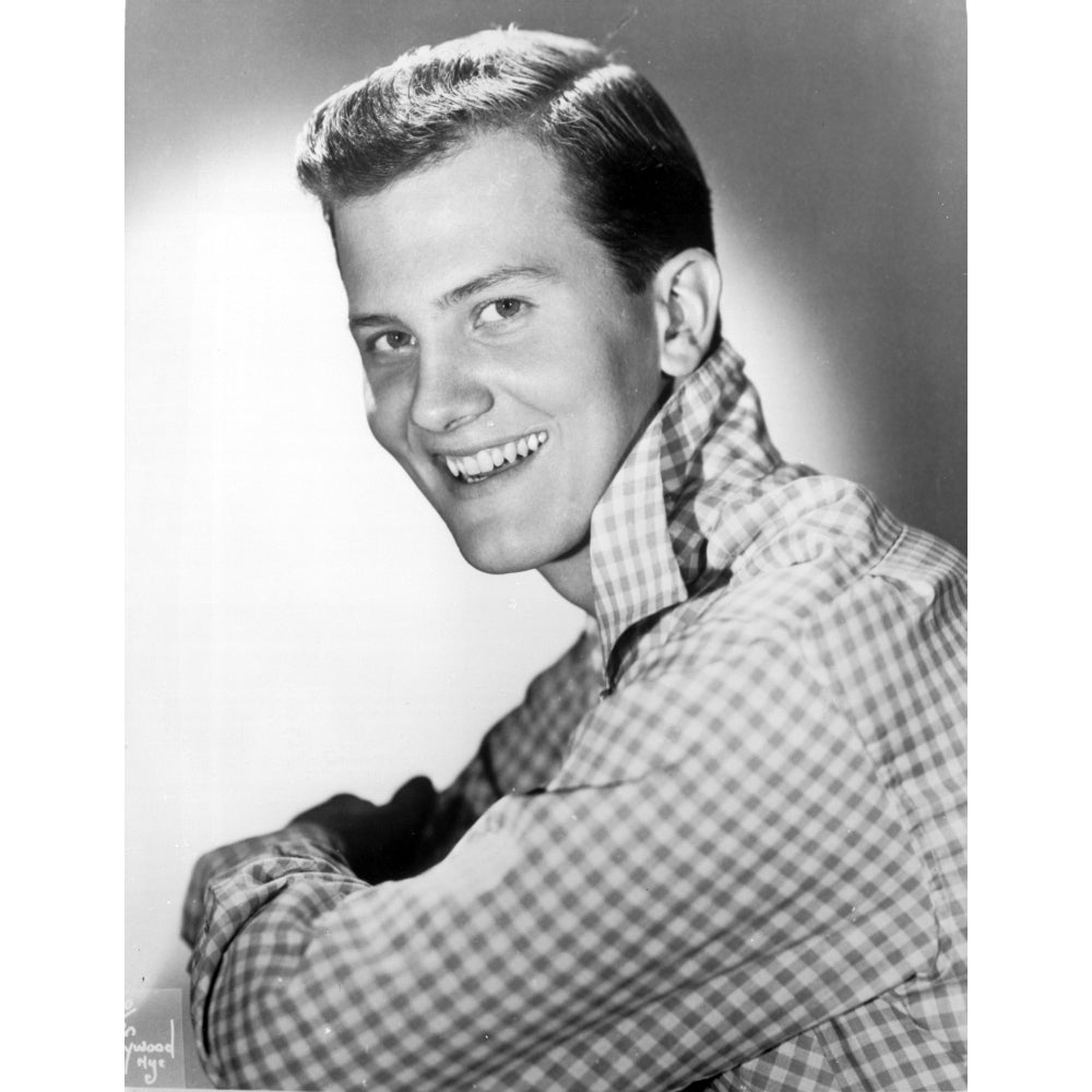 Pat Boone wearing a gingham shirt Photo Print Image 1