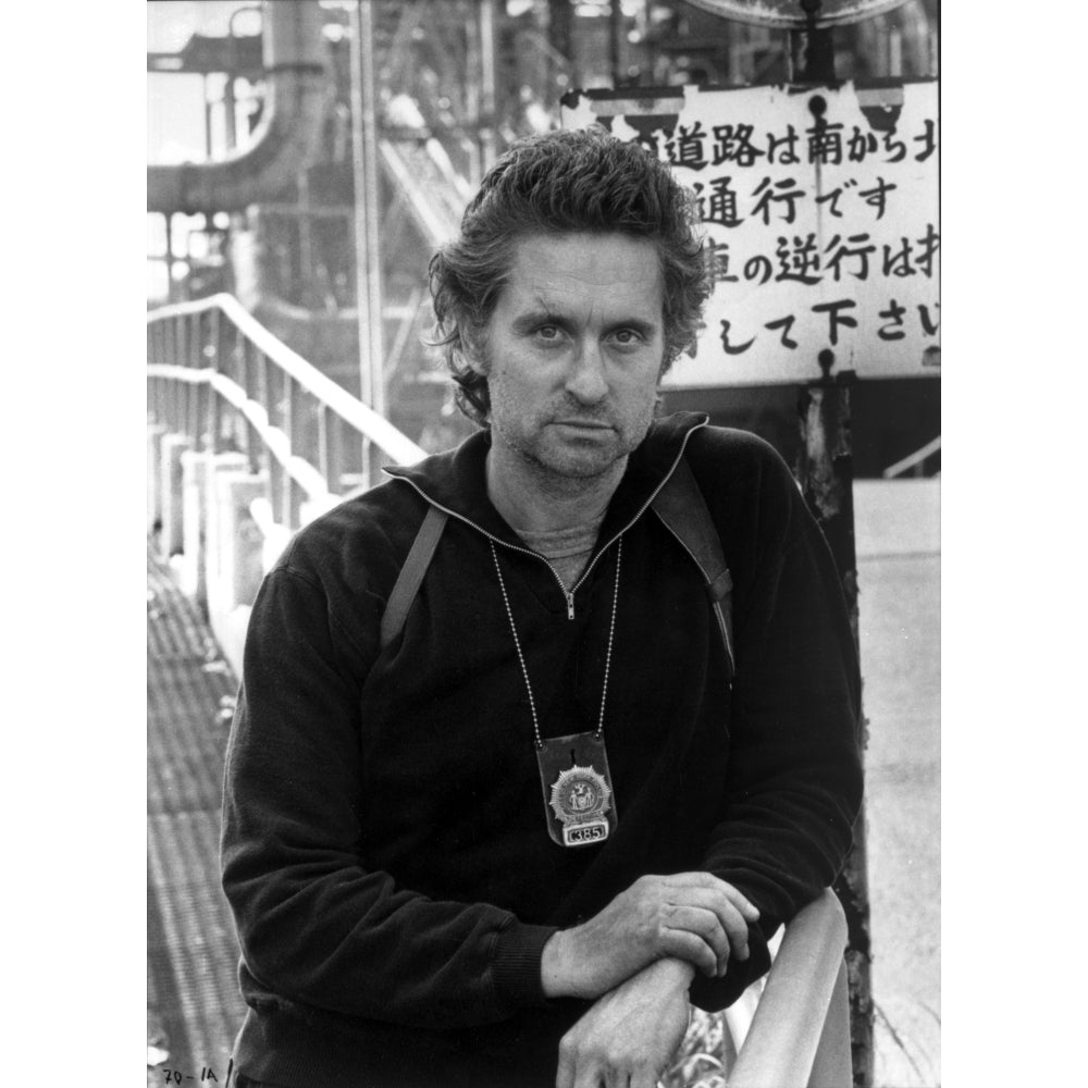 Michael Douglas with a police badge Photo Print Image 1