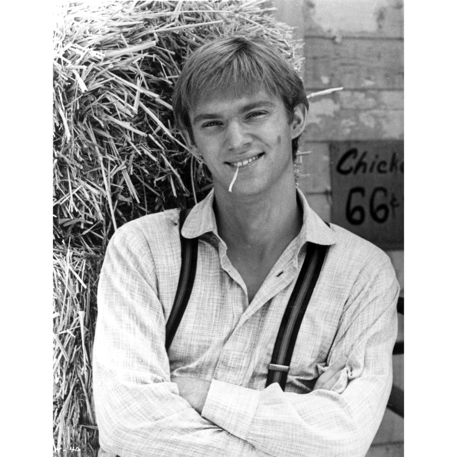 Richard Thomas wearing suspenders in front a hay bale Photo Print Image 1