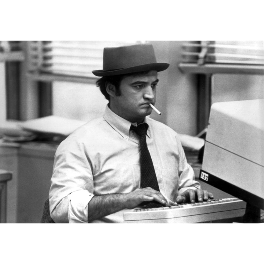 Film still featuring John Belushi using a computer Photo Print Image 1