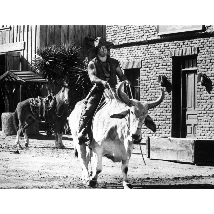 Alex Karras riding a cow Photo Print Image 1