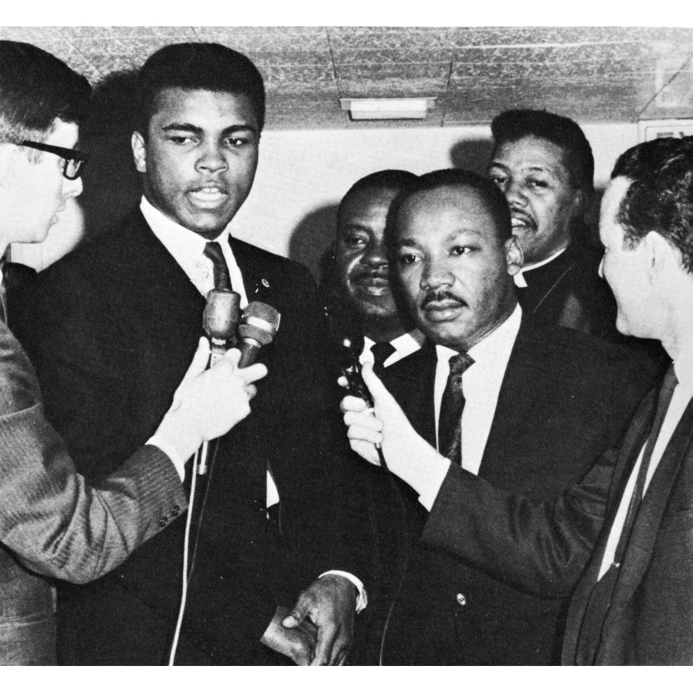 Muhammad Ali and Martin Luther King Jr speak to reporters Photo Print Image 1