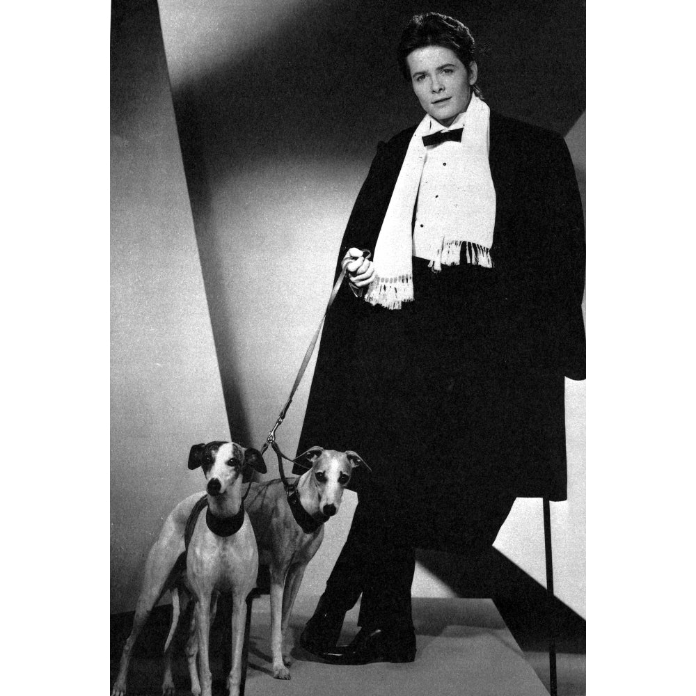 Michael J Fox wearing a tuxedo with dogs Photo Print Image 1