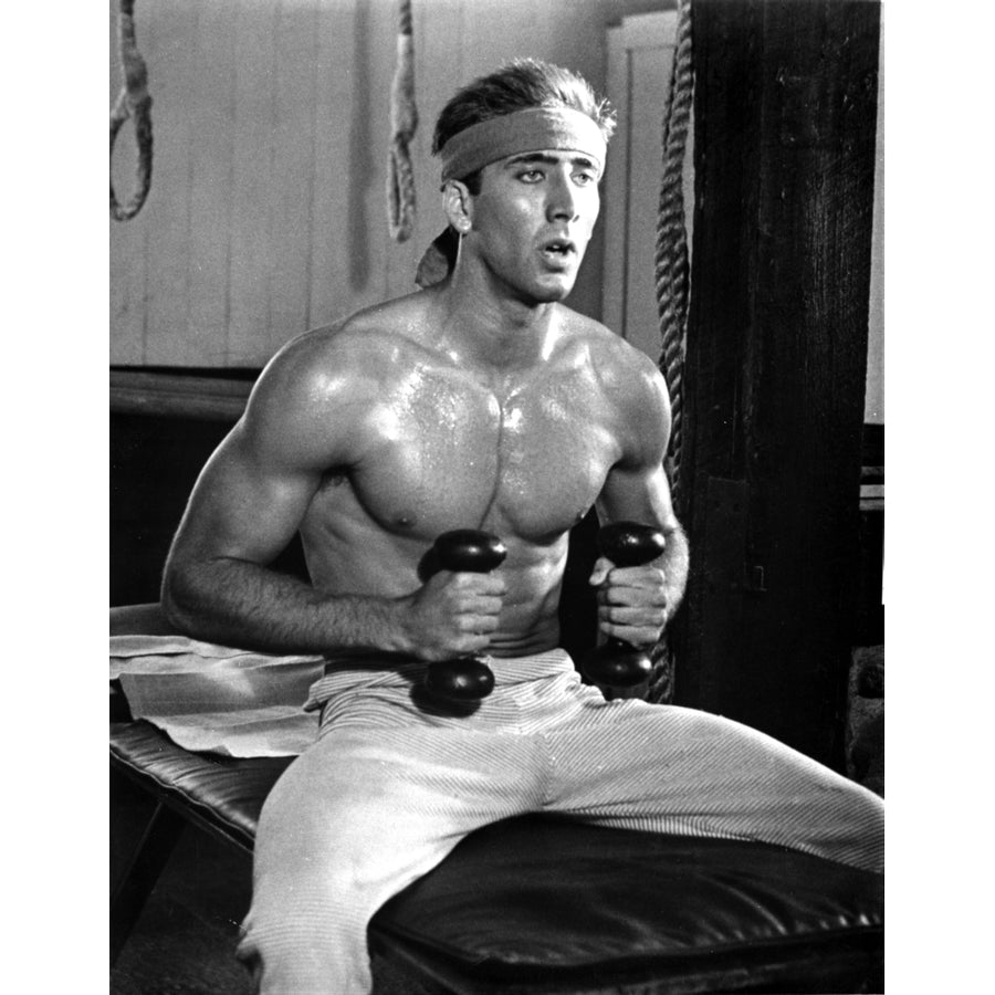 Film still of Nicolas Cage working out in a gym Photo Print Image 1