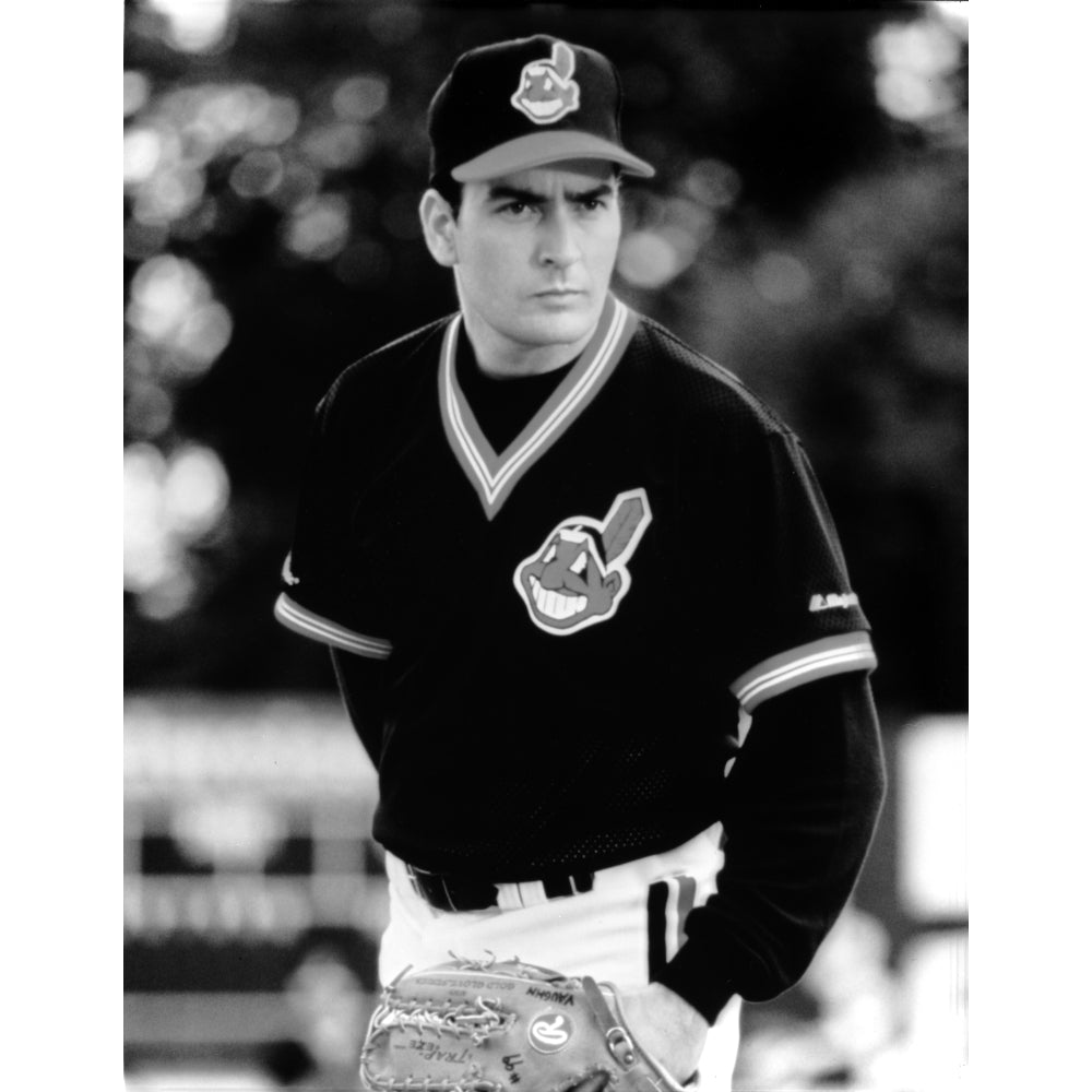 Film still of Charlie Sheen wearing a baseball uniform Photo Print Image 1