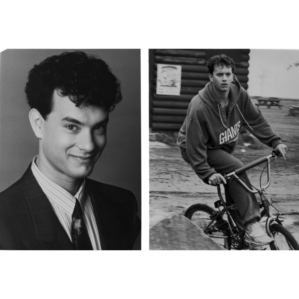 Tom Hanks and film still of him riding a bicycle Photo Print Image 1