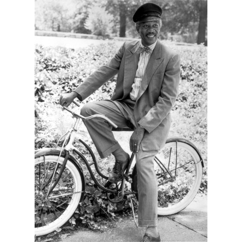 Morgan Freeman on a bicycle on the set of Driving Miss Daisy Photo Print Image 1