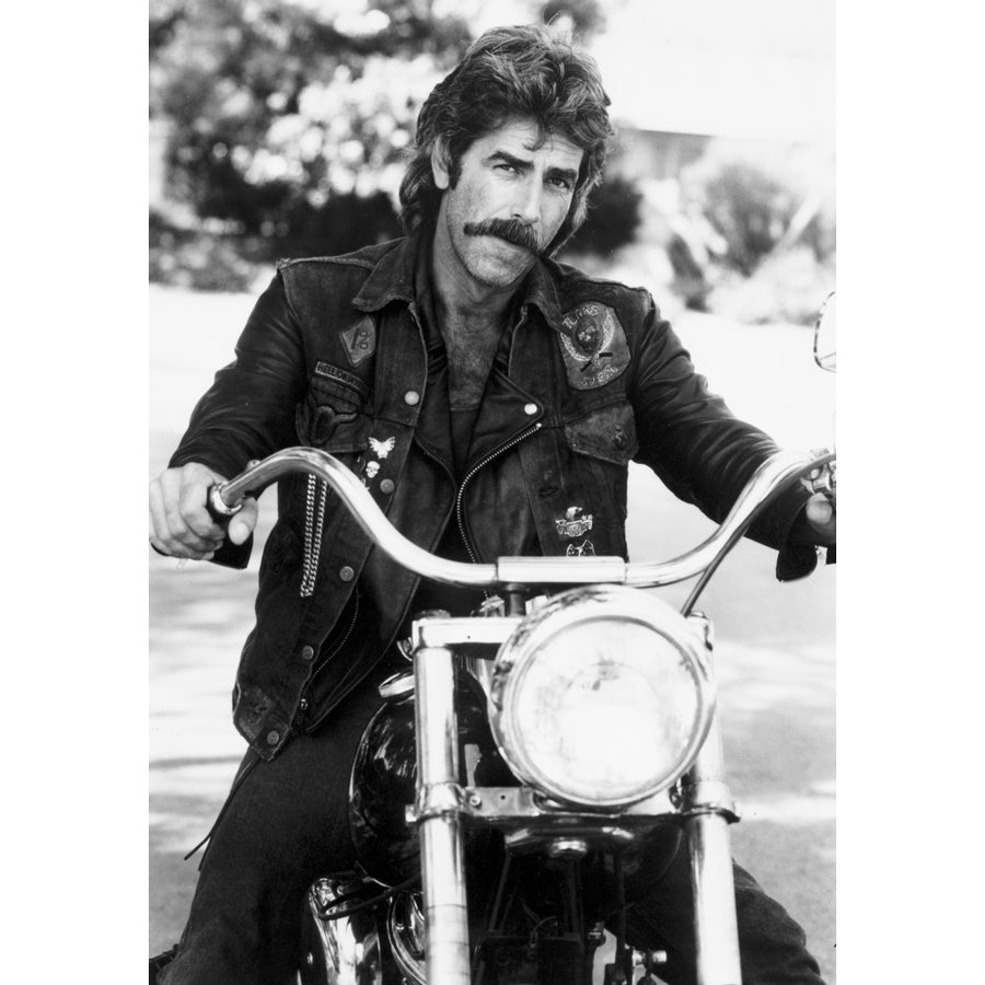 Sam Elliott on a motorcycle Photo Print Image 1