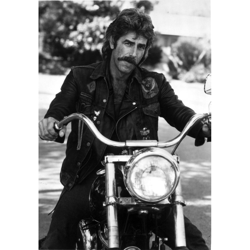 Sam Elliott on a motorcycle Photo Print Image 1