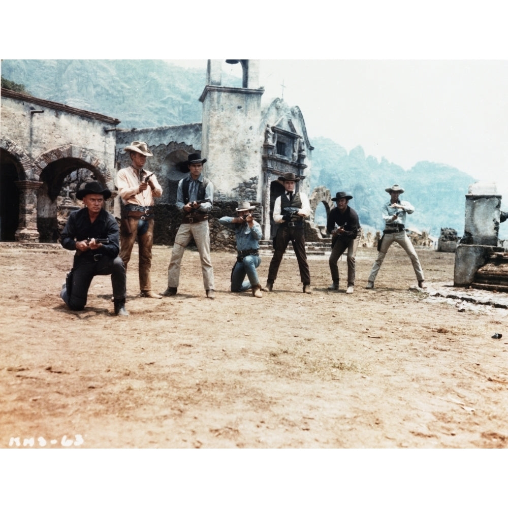 Magnificent Seven Cowboys Gunfight in Movie Scene Photo Print Image 1