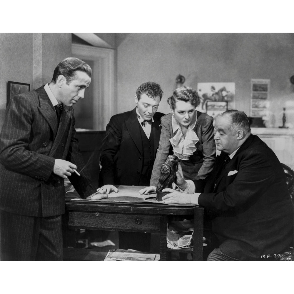 Film still of Humphrey Bogart and co stars in the Maltese Falcon Photo Print Image 1