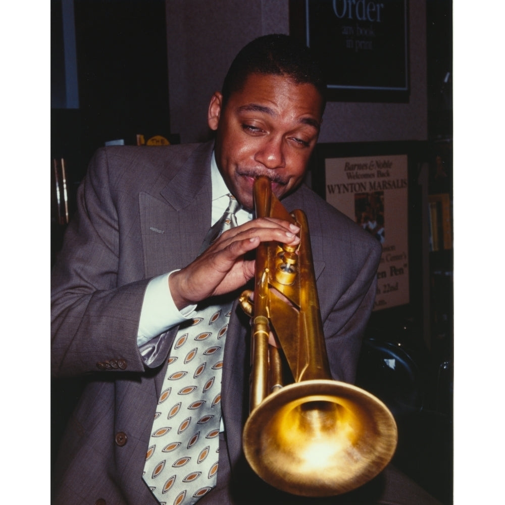 Wynton Marsalis Playing Trumpet in Portrait Photo Print Image 1