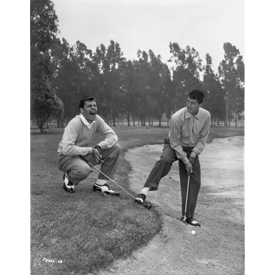 Dean Martin and Jerry Lewis Playing Golf in Classic Portrait Photo Print Image 1