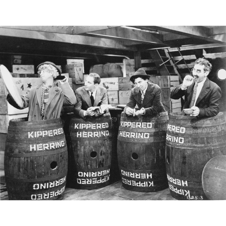 Marx Brothers Scene With Four Men Hiding in a Barrel- Photograph Print Photo Print Image 1