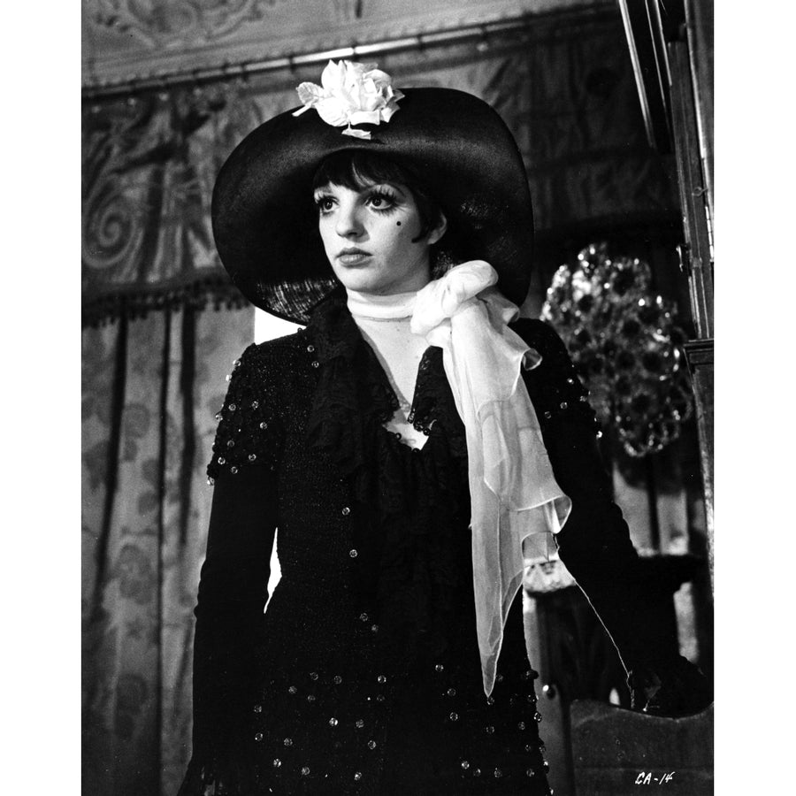 Liza Minnelli wearing Gown and Hat in Black and White Portrait Photo Print Image 1