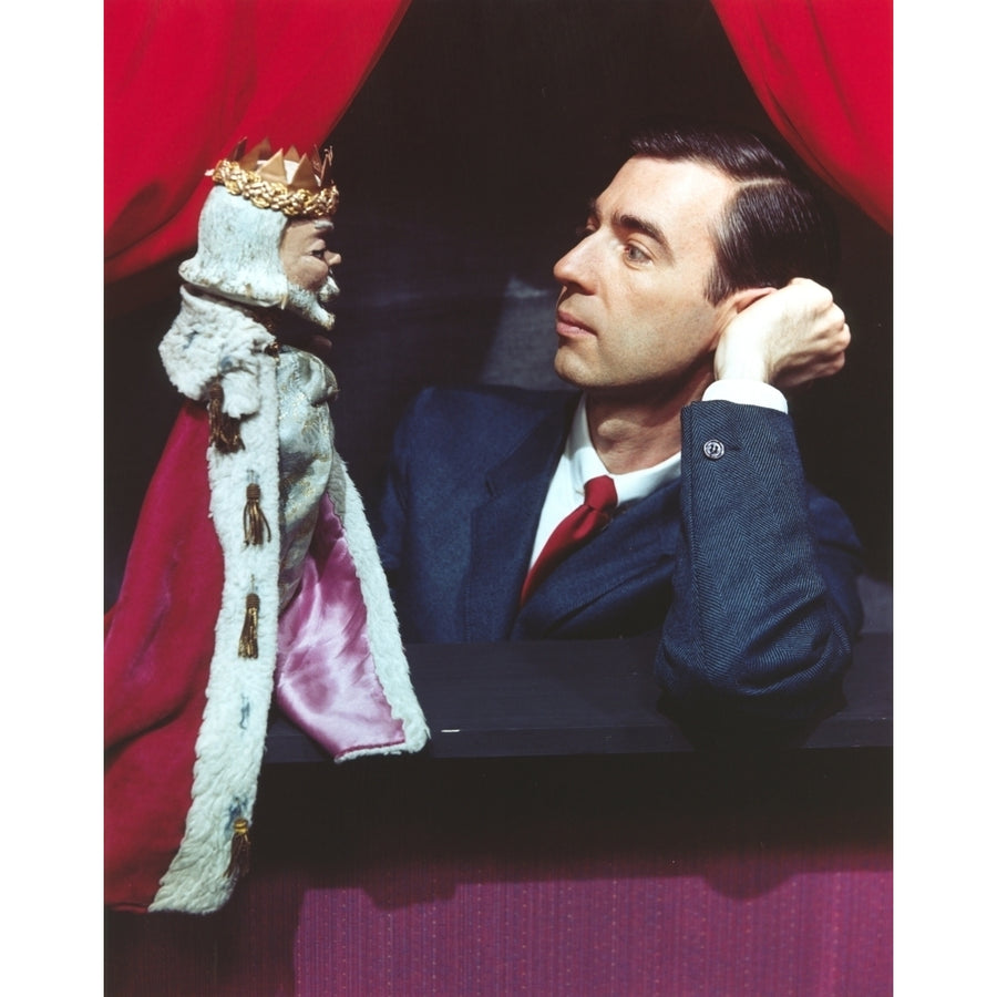 Mister Rogers Holding Puppet in Tuxedo Photo Print Image 1