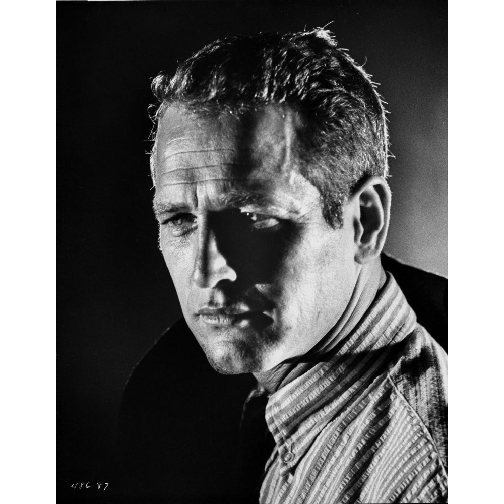 Paul Newman Portrait in Stripes Polo Photo Print Image 1