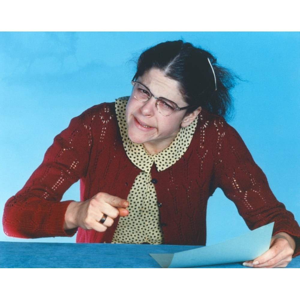 Gilda Radner Pointing Paper in Granny Outfit with Eye Glass Photo Print Image 1