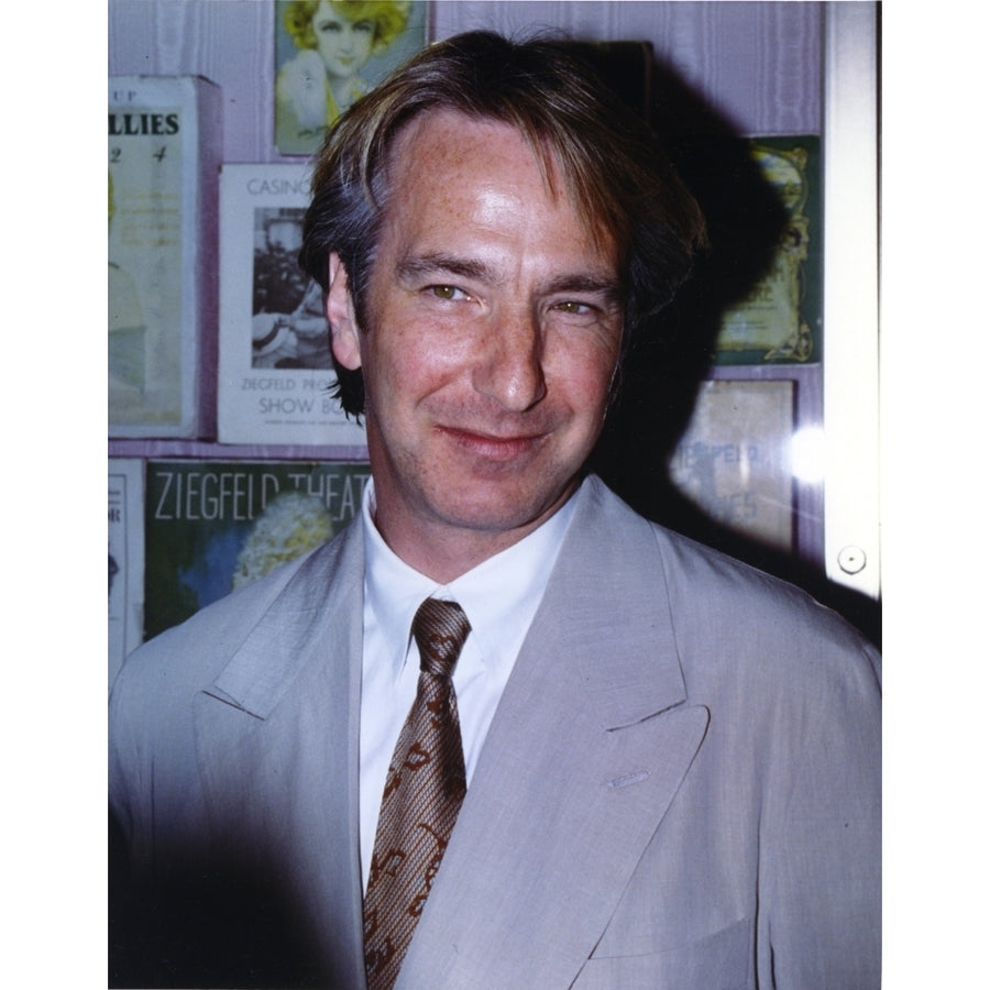 Alan Rickman smiling and wearing a Grey Suit Close Up Portrait Photo Print Image 1