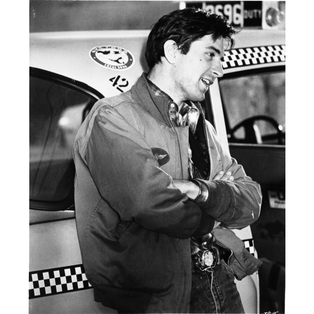 Robert Deniro Leaning on Taxi Cab Photo Print Image 1