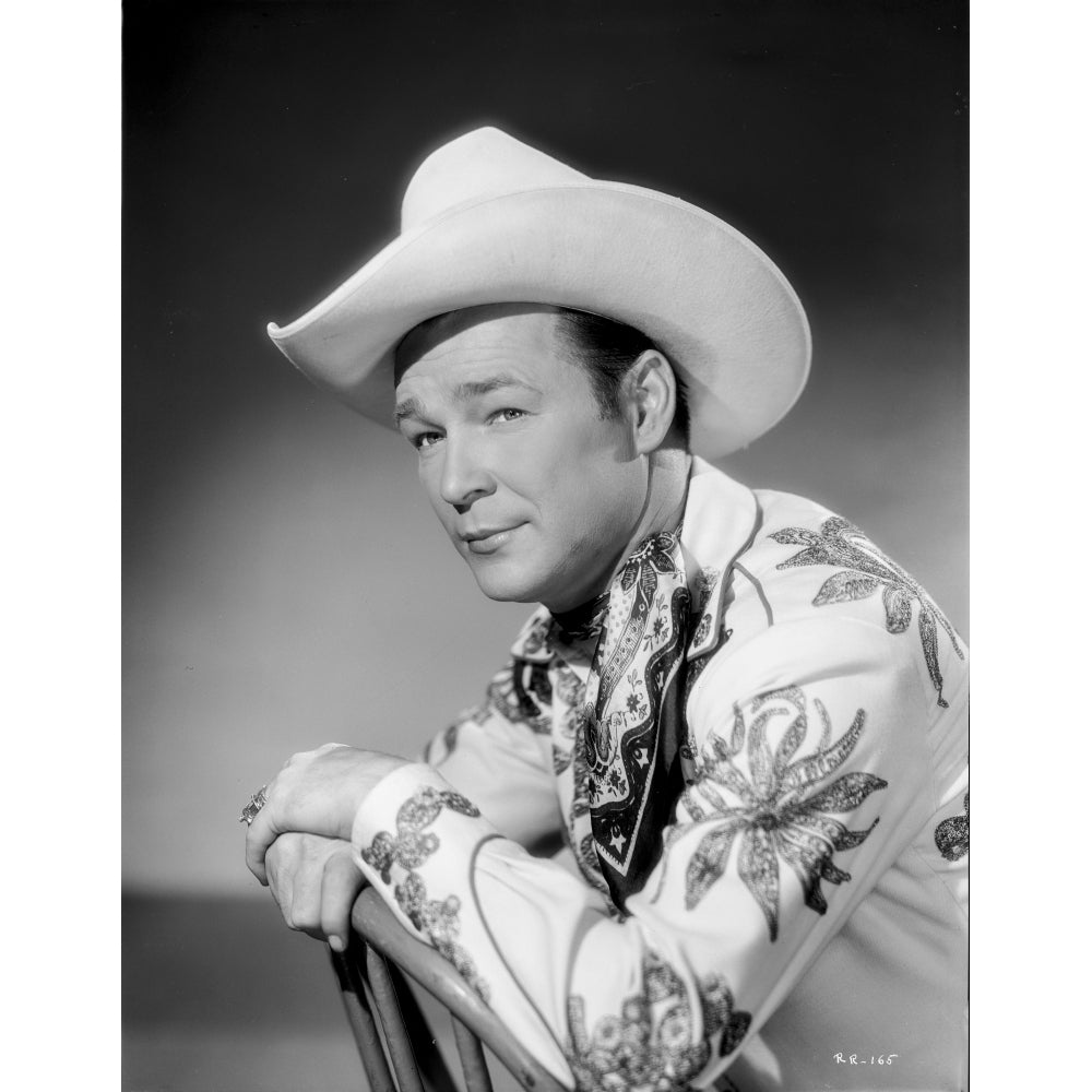 Roy Rogers Posed in Floral Shirt with Cowboy Hat Photo Print Image 1