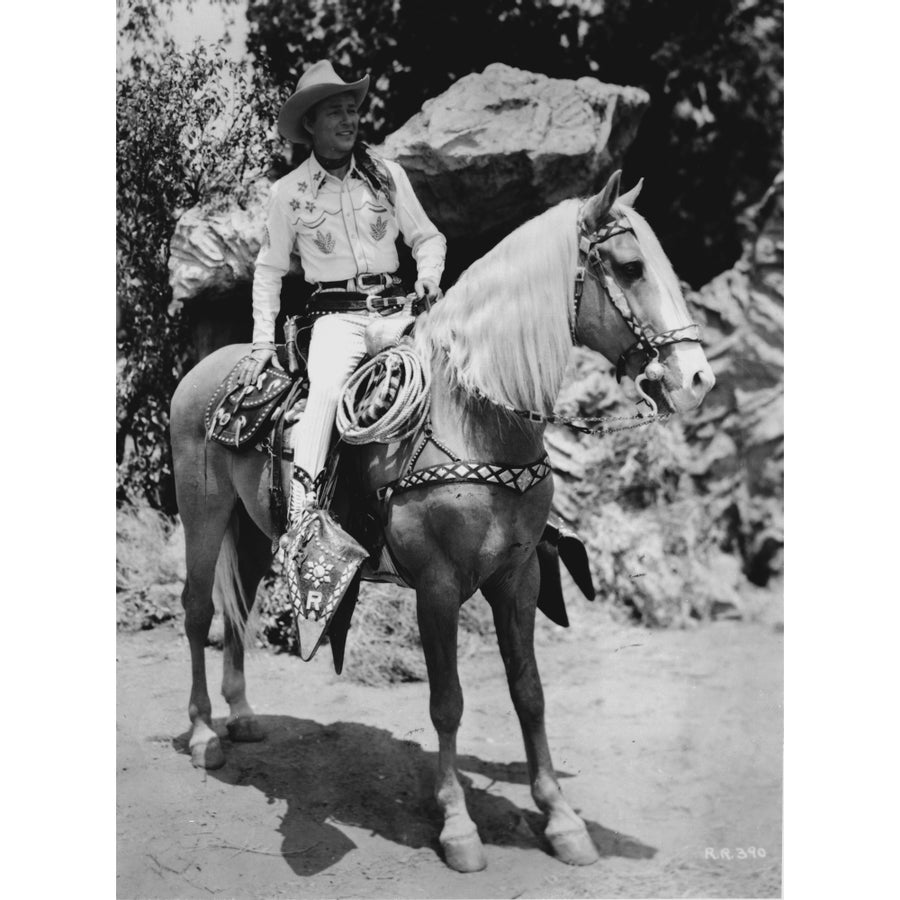 Roy Rogers in a cowboy costume with a horse Photo Print Image 1