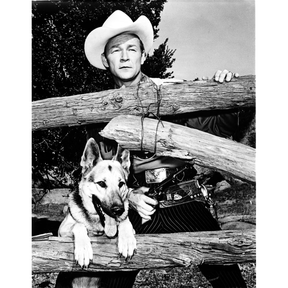 Roy Rogers in a cowboy hat with a dog Photo Print Image 1