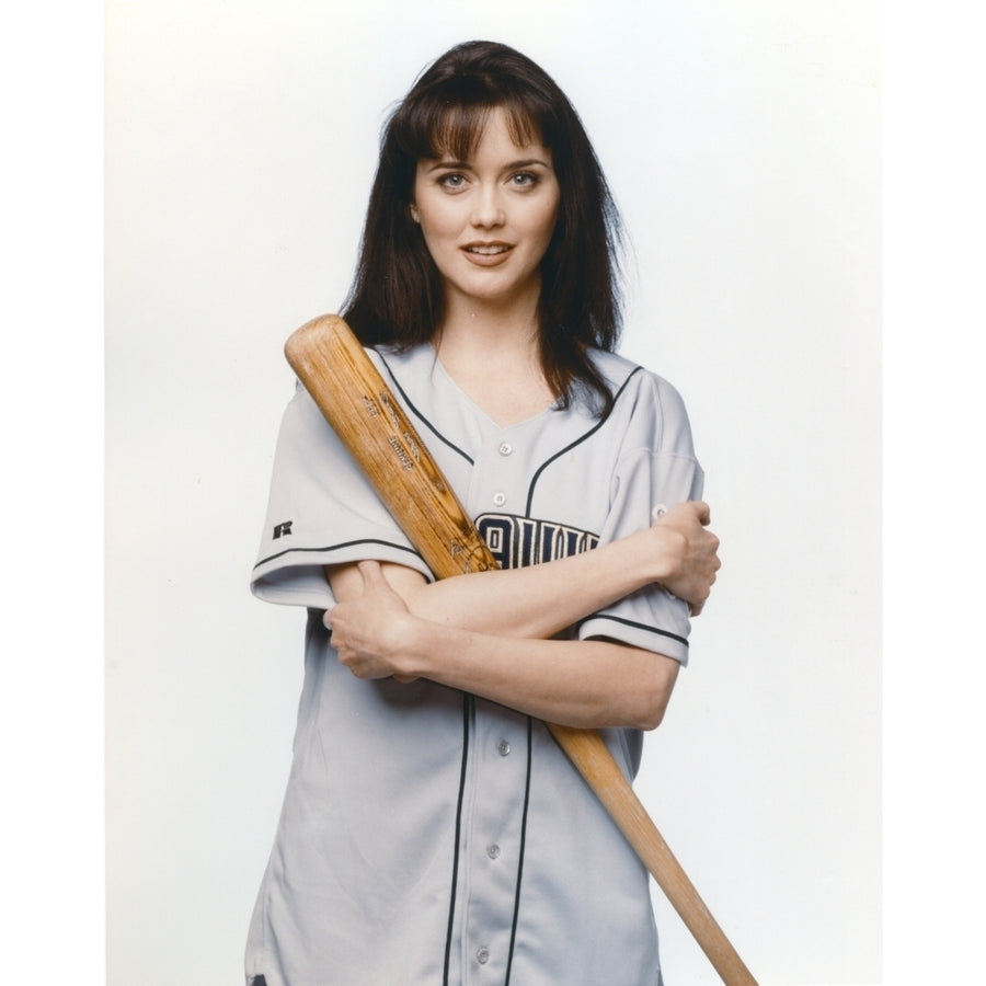 Julia Campbell with Baseball Bat White Background Portrait Photo Print Image 1