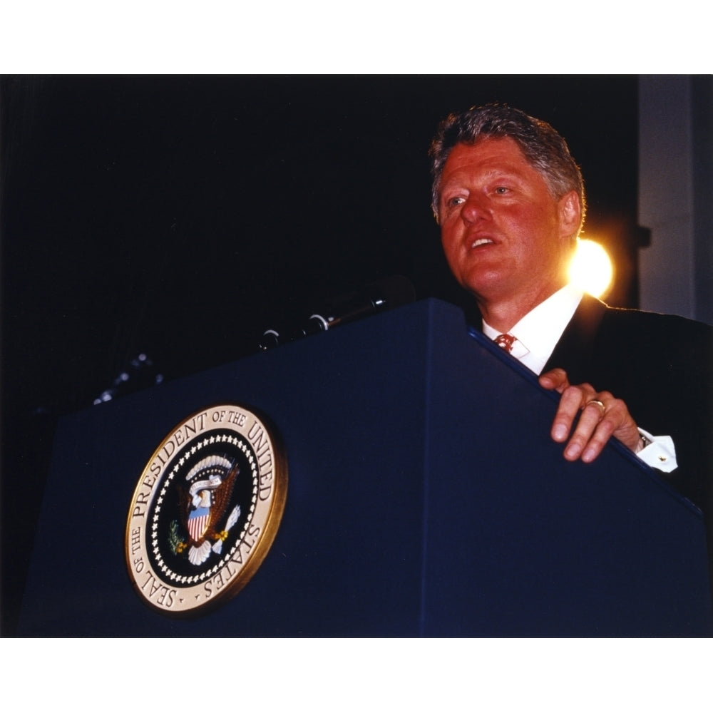 Bill Clinton Talking in Black Coat Photo Print Image 1