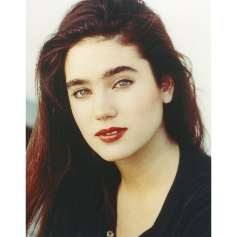 Jennifer Connelly Close Up Portrait in Black Shirt in White Background Photo Print Image 1