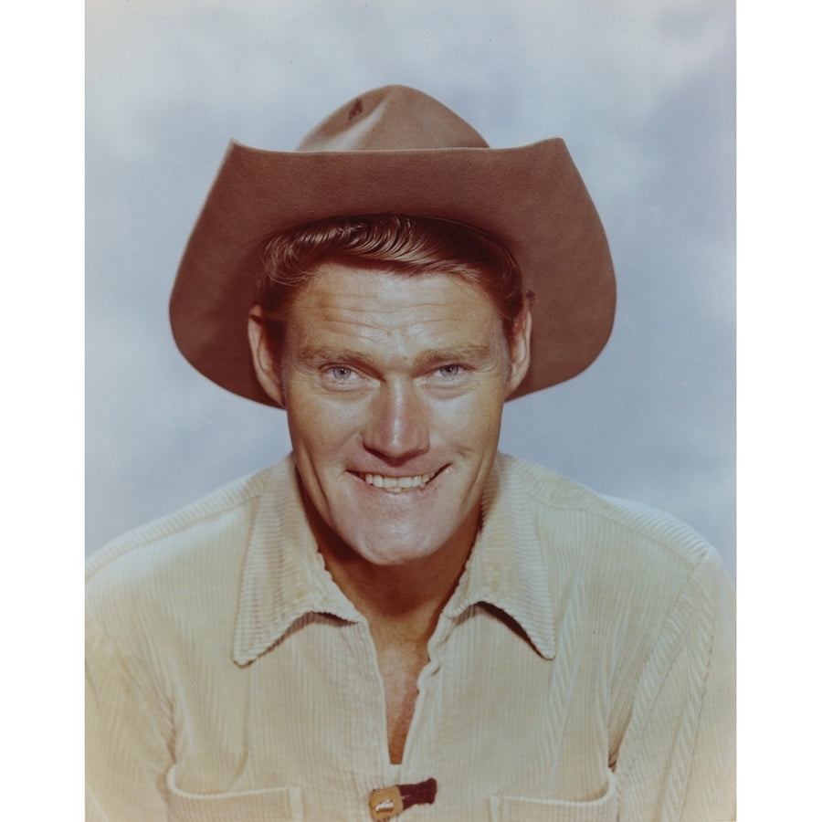 Chuck Connors smiling in Cowboy Outfit Portrait Photo Print Image 1